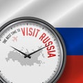 The Best Time to Visit Russia. Flight, Tour to Russia. Vector Illustration Royalty Free Stock Photo