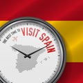 The Best Time to Visit Spain. Flight, Tour to Spain. Vector Illustration