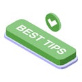 Best tips icon, isometric style
