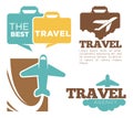 Best travel agency promotional poster with plane and suitcase
