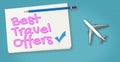 Best Travel offer banner for travel website with blue