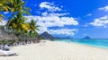 Best tropical beaches. Flic en Flac in Mauritius island Royalty Free Stock Photo