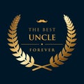 The Best Uncle Award.Golden Emblem. Isolated vector illustration