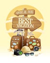 Best vacation, adventure tours, vector touristic design concept