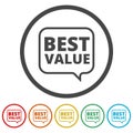 Best Value Button, Best value sign, 6 Colors Included Royalty Free Stock Photo