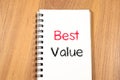 Best value concept on notebook