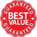 Best value guaranteed red sign, vector illustration