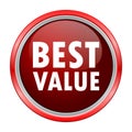 Best Value round metallic red button Royalty Free Stock Photo