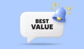 Best value tag. Special offer sale sign. 3d speech bubble banner. Vector