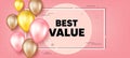 Best value text. Special offer sale sign. Vector