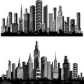 The best vector City silhouettes. Set. Royalty Free Stock Photo
