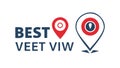 BEST VEET VIW Location Pins, Optimal Viewing Service, vector design Generative AI Royalty Free Stock Photo