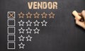 Best vendor five golden stars.Chalkboard Royalty Free Stock Photo