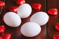 Best white eggs picture with red decoration Royalty Free Stock Photo
