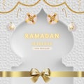 white and golden Ramadan Kareem