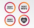 Best wife, husband and friend icons.