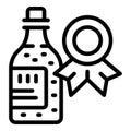 Best wine bottle icon outline vector. Cellar barrel