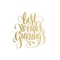 best winter greetings gold handwritten lettering text inscription holiday phrase