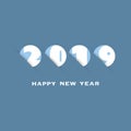 Simple Dark Grey, Blue and White New Year Card, Cover or Background Design Template - 2019 Royalty Free Stock Photo