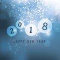 Best Wishes - Blue Abstract Modern Style Happy New Year Greeting Card, Cover or Background, Creative Design Template - 2018 Royalty Free Stock Photo