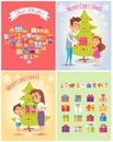 Best Wishes on Christmas Set Vector Illustration Royalty Free Stock Photo