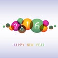 Best Wishes - Colorful Abstract Modern Style Happy New Year Greeting Card, Cover or Background, Creative Design Template - 2016