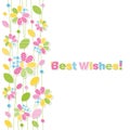 Best wishes flowery greeting card