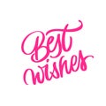 Best wishes handwritten typography for greeting card. Greeting text for holidays. Vector brush lettering. Modern calligraphy.