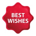 Best Wishes misty rose red starburst sticker button