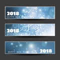 Set of Horizontal Christmas, New Year Headers or Banners - 2018 Royalty Free Stock Photo