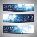 Set of Horizontal Christmas, New Year Banners - 2018 Royalty Free Stock Photo