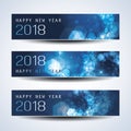 Set of Horizontal Christmas, New Year Banners - 2018 Royalty Free Stock Photo