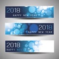 Set of Horizontal Christmas, New Year Headers or Banners - 2018