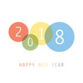 Best Wishes - Simple Colorful New Year Card, Cover or Background Design Template - 2018 Royalty Free Stock Photo