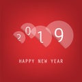 Best Wishes - Simple Red and White New Year Card, Cover or Background Design Template with Numerals - 2019 Royalty Free Stock Photo