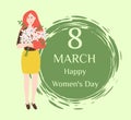 Best Wishes on Womens day, 8 March Holiday. Vector Royalty Free Stock Photo