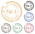 Best worker stamp set. The stamps are old. Vector illustration Royalty Free Stock Photo