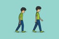 Best and Worst Positions For Walk vector illustration. People healthcare icon concept. Movement animation of the character vector