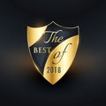 best of the year golden badge or label vector design Royalty Free Stock Photo