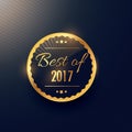 Best of year label and badge design in golden color Royalty Free Stock Photo