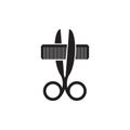 Scissor comb 3d logo vector