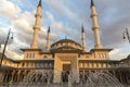 Bestepe, Ankara, Turkey - July 21 2016: The national mosque in the presidential palace in Ankara. People who come to worship and v