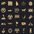 Bestial icons set, simple style Royalty Free Stock Photo