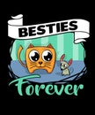 Besties forever cat and mouse Royalty Free Stock Photo