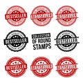 Bestseller round stamp collection. Badges set. Eps10 vector Royalty Free Stock Photo