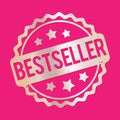 Bestseller rubber stamp award vector silver on a pink background. Royalty Free Stock Photo
