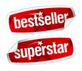 Bestseller and superstar stickers.