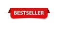 BESTSELLER - vector illustration of red colored label banner on white background Royalty Free Stock Photo