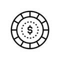 Black line icon for Bet, condition and betting Royalty Free Stock Photo