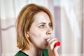 COPD treatment with bronchodilator powder inhaler Royalty Free Stock Photo